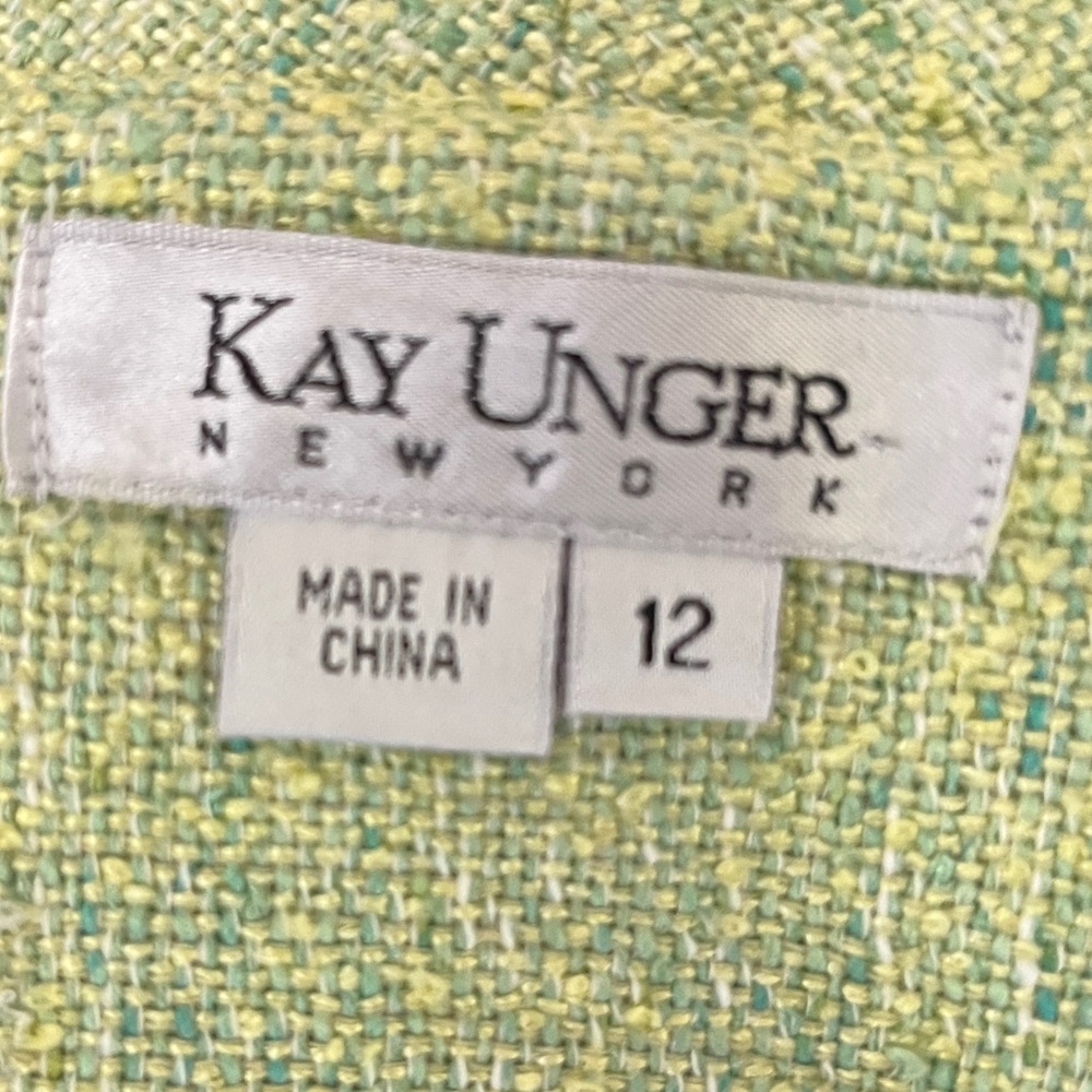 Kay Under New York Linen Silk Blazer Green size 12 - Picture 13 of 14